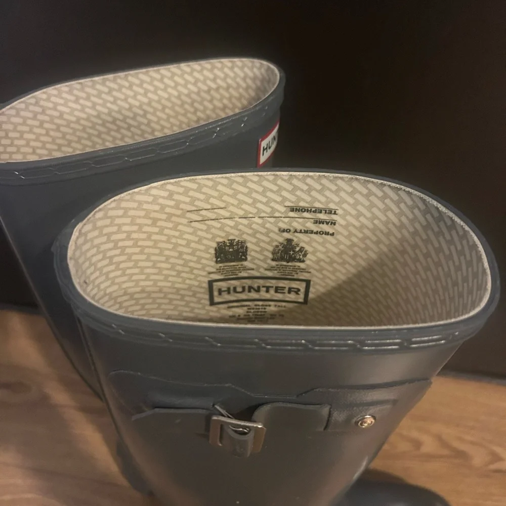 Women’s Hunter Rain Boots/Fleece Logo Socks Size 8 - Picture 5 of 10